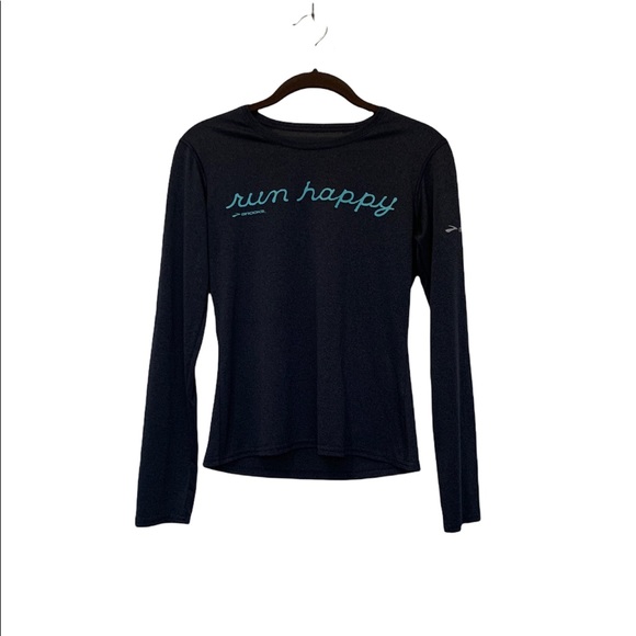 Brooks EZ T Run Happy Navy Long Sleeve T-Shirt - Picture 12 of 14